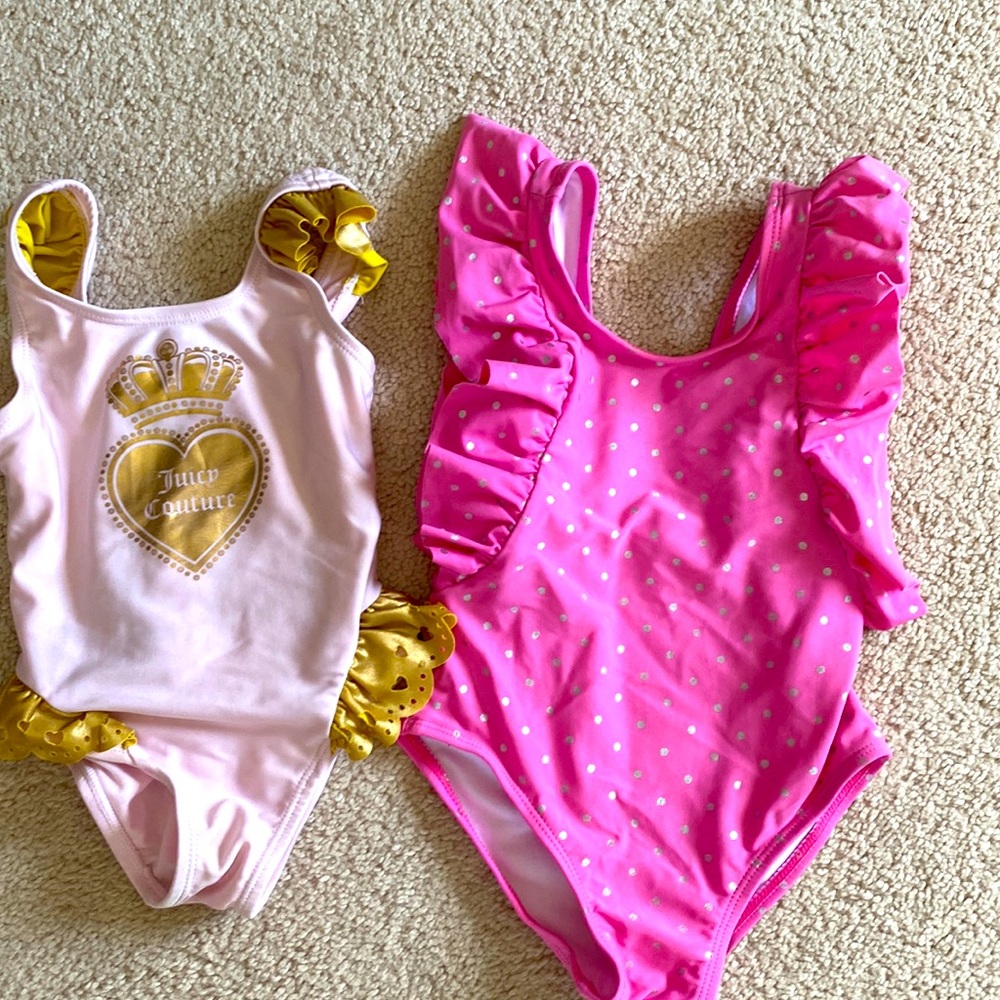 2 adorable girls bathing suits